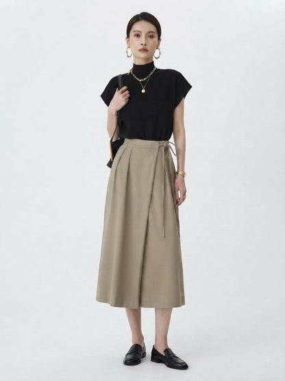 Women's High-Neck Short Sleeve Minimalist Top