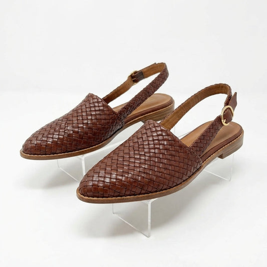 Textured Woven Slingback Flats