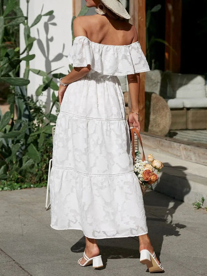 Women's Tiered Off-Shoulder Formal Maxi Gown