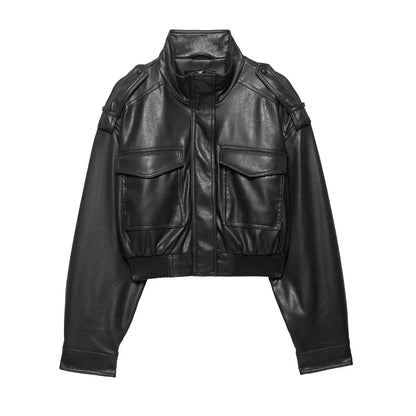 Asymmetric Zip Moto Biker Jacket