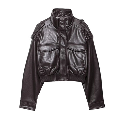 Asymmetric Zip Moto Biker Jacket