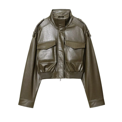 Asymmetric Zip Moto Biker Jacket